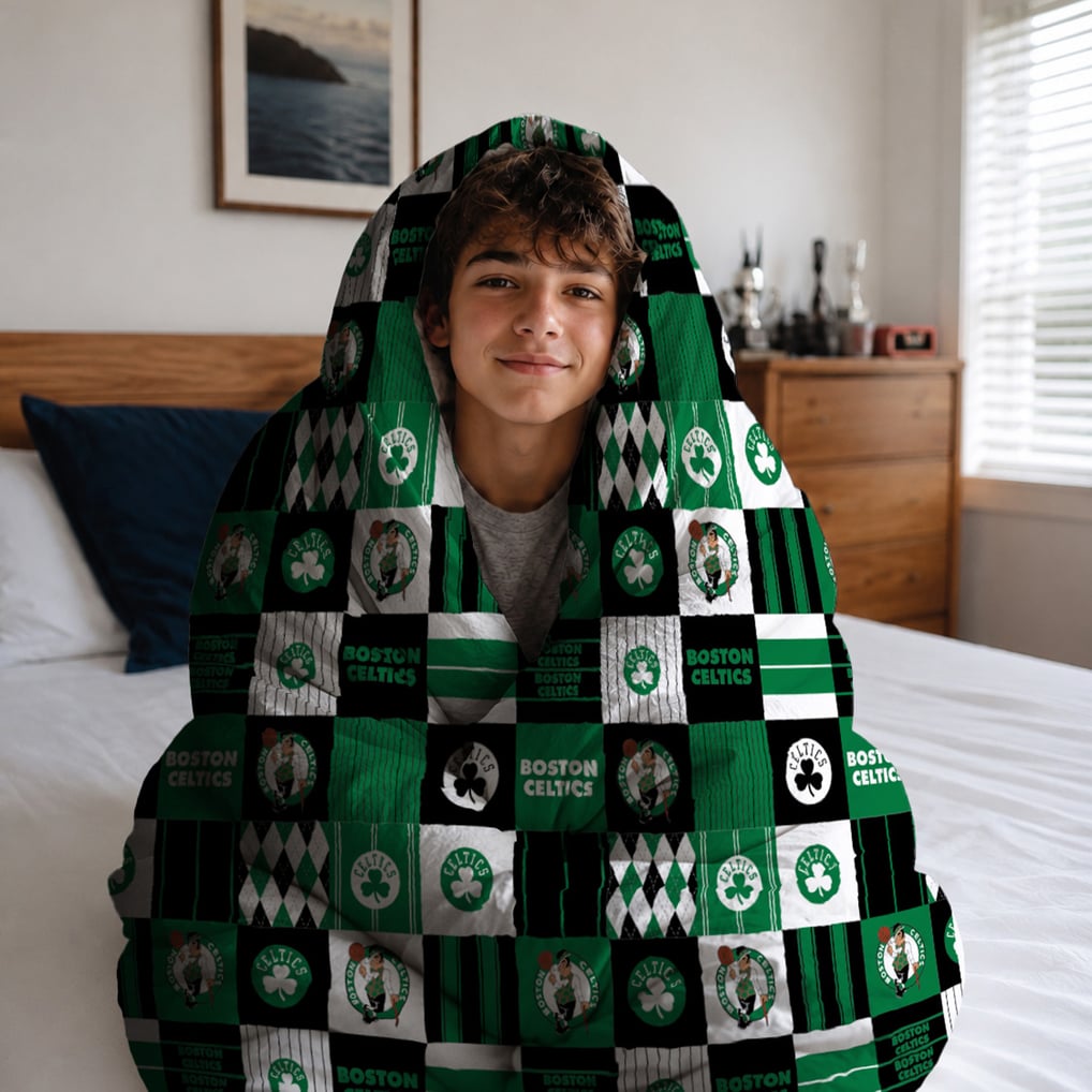 Boston Celtics Pegasus Patchwork Plaid Three-Piece Full/Queen Bed in a Bag Set