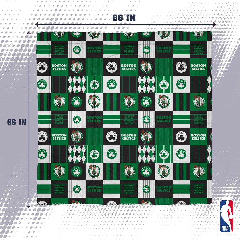 Boston Celtics Pegasus Patchwork Plaid Three-Piece Full/Queen Bed in a Bag Set