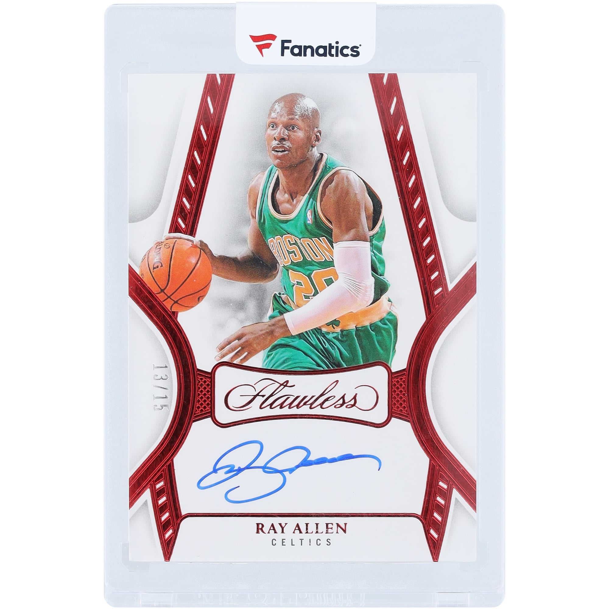 Ray Allen Boston Celtics Autographed 2024-25 Panini Flawless Ruby 