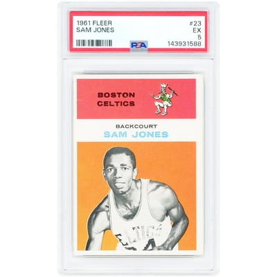 Sam Jones Boston Celtics 1961-62 Fleer #23 PSA Authenticated 5 Rookie Card 