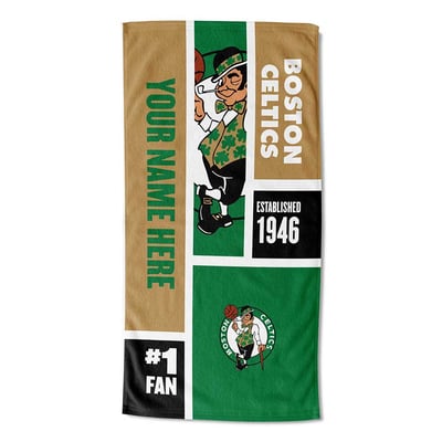 Boston Celtics The Northwest Group 30'' x 60'' Colorblock Personalized Beach Towel