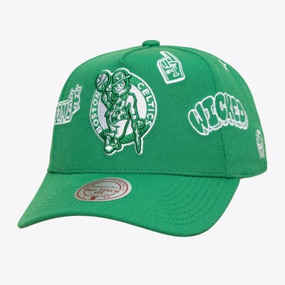  Boston Celtics Mitchell & Ness Unisex Downtown Doodle Pro Adjustable Hat - Kelly Green