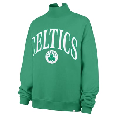  Boston Celtics '47 Women's Oversized Vantage Mock Neck Sweatshirt - Kelly Green
