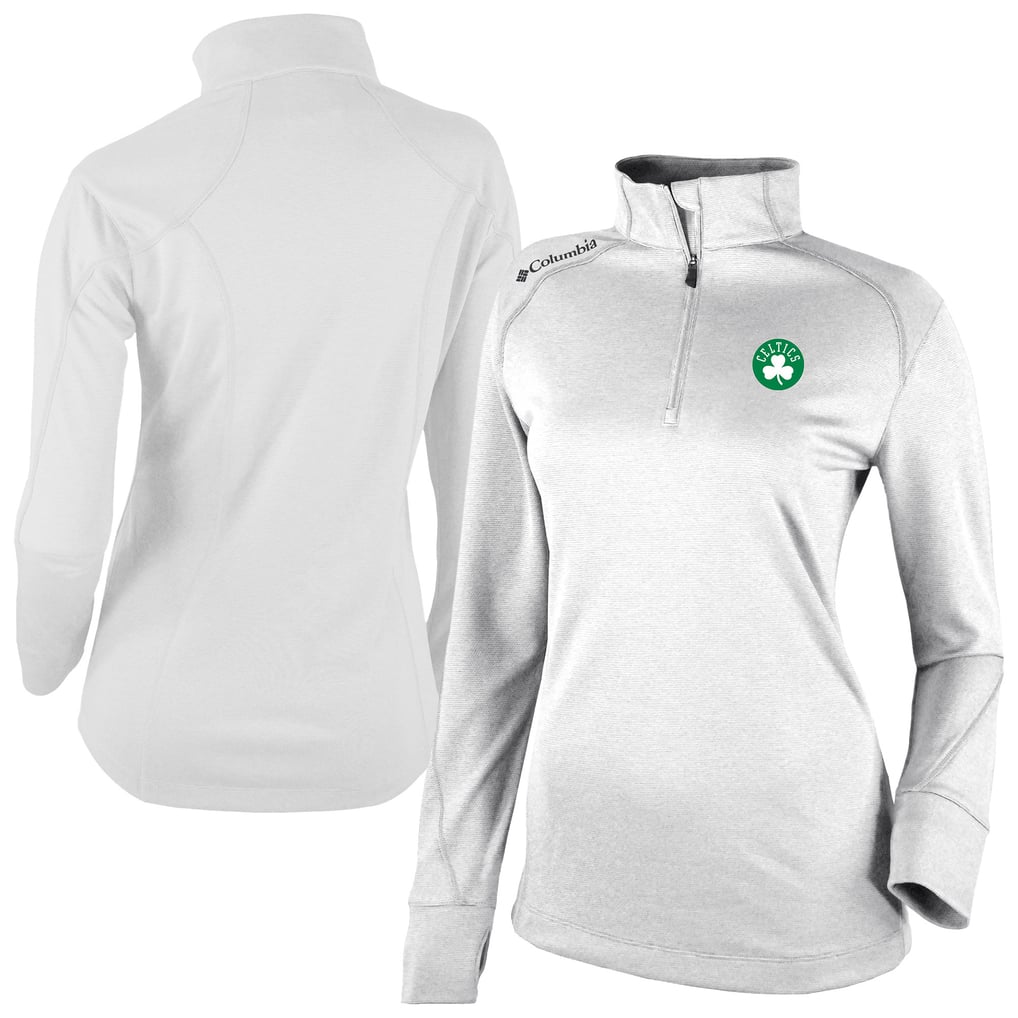 Boston Celtics Columbia Women's Omni-Wick Shotgun 2.0 Quarter-Zip Pullover Top - White