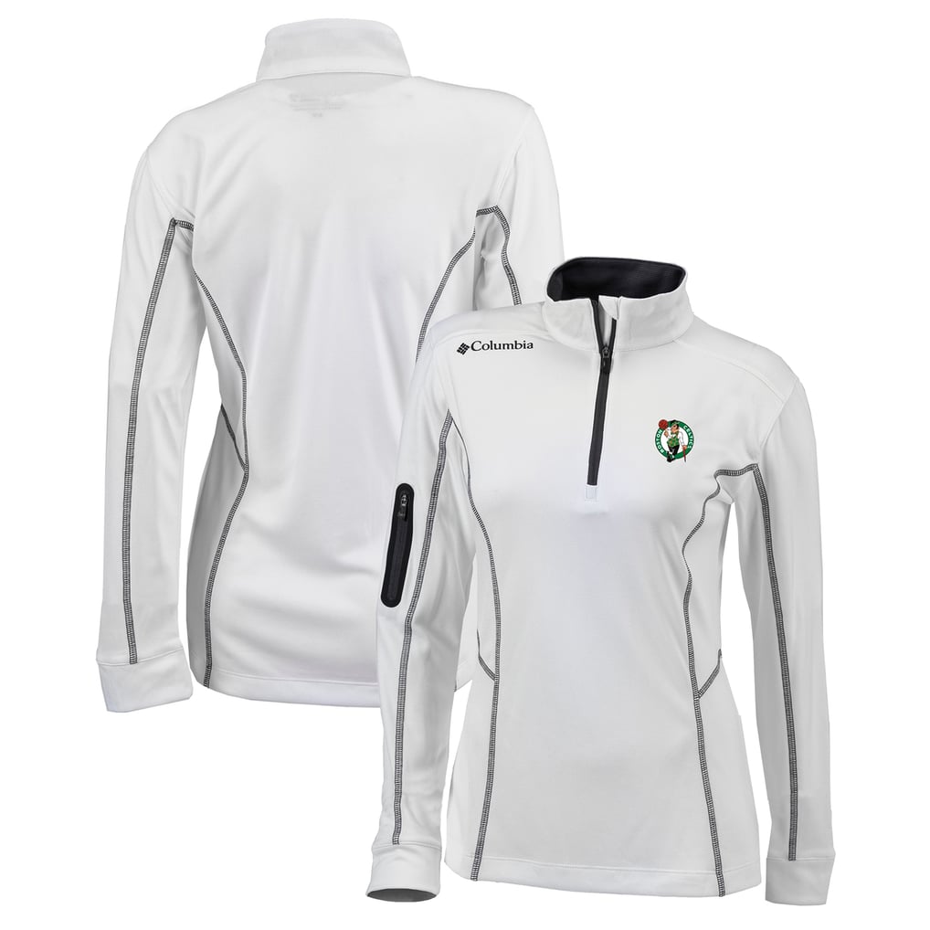  Boston Celtics Columbia Women's Omni-Wick Shotgun Quarter-Zip Pullover Top - White