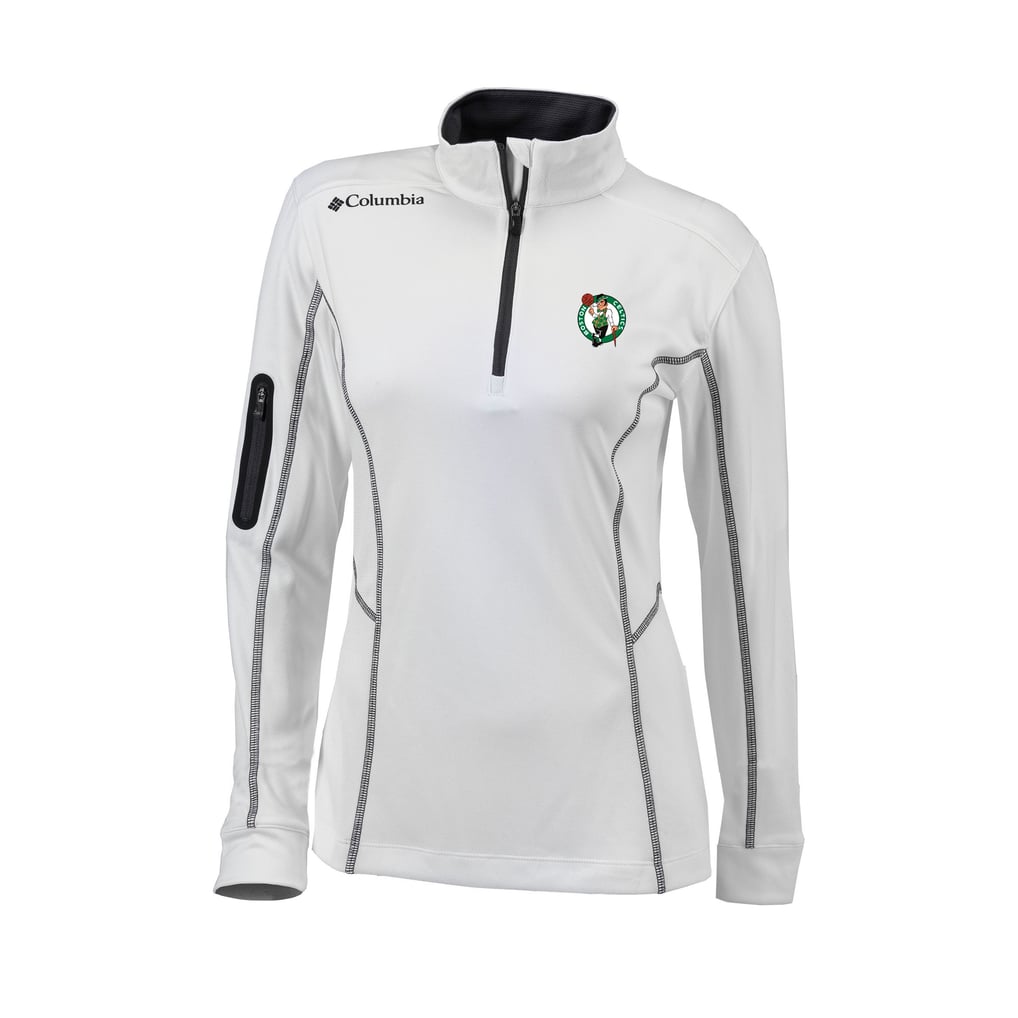  Boston Celtics Columbia Women's Omni-Wick Shotgun Quarter-Zip Pullover Top - White