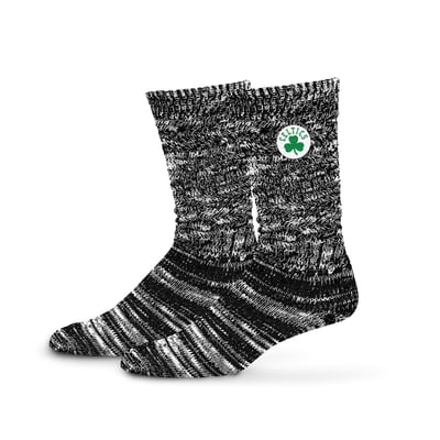  Boston Celtics PRO Compression Women's Slouchy Slub Textured Boyfriend Socks - Black