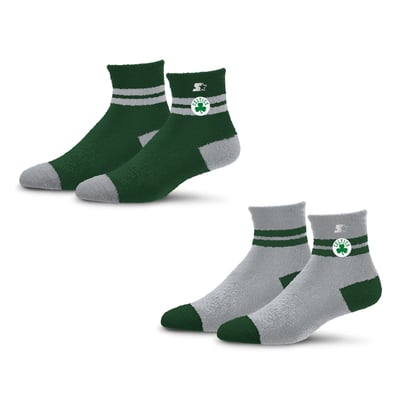 Boston Celtics Starter Women's Cozy Cuff Stripes Quarter-Length Plush Socks