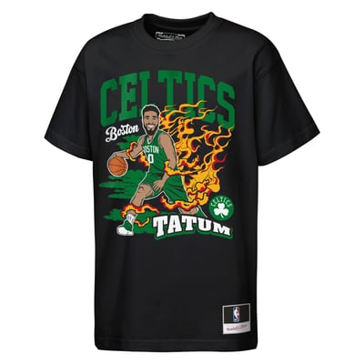 Jayson Tatum Boston Celtics Mitchell & Ness Youth Fired Up T-Shirt - Black
