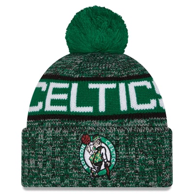 Boston Celtics New Era Youth Tri-Color Cuffed Knit Hat with Pom - Kelly Green