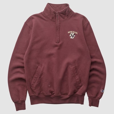 Boston College Eagles Champion 2000s 1/4 Zip Sweatshirt - Maroon - XXS by Fanatics Real Vintage