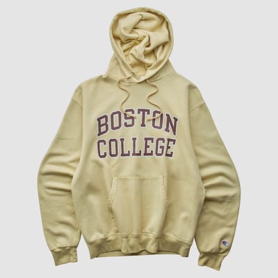 Boston College Eagles Champion 2000s Hooded Pullover Sweatshirt - Yellow - S by Fanatics Real Vintage
