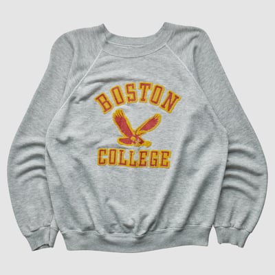 Boston College Eagles Hanes 80s Pullover Sweatshirt - Heather Gray - S by Fanatics Real Vintage