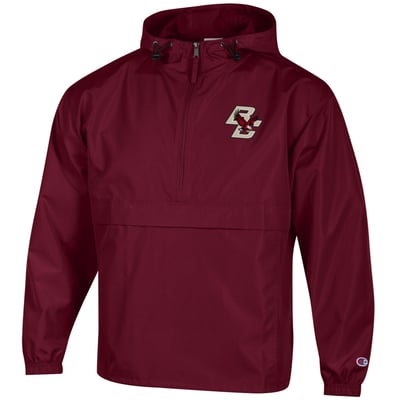 Boston College Eagles Champion Packable Half-Zip Hooded Jacket - Maroon
