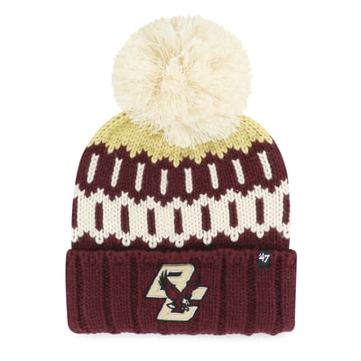 Boston College Eagles '47 Unisex Seasonal Chainstitch Knit Hat with Pom - Maroon