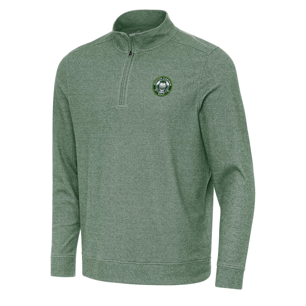 Boston Common Golf Antigua Subtle Quarter-Zip Sweatshirt - Heather Green
