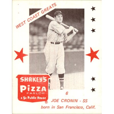 1975 Shakey's Pizza #6 Joe Cronin