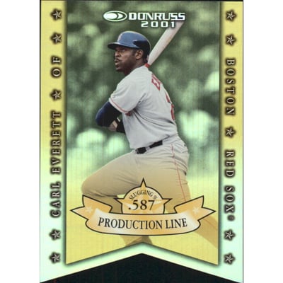 2001 Donruss Production Line Die Cuts #PL40 Carl Everett SLG