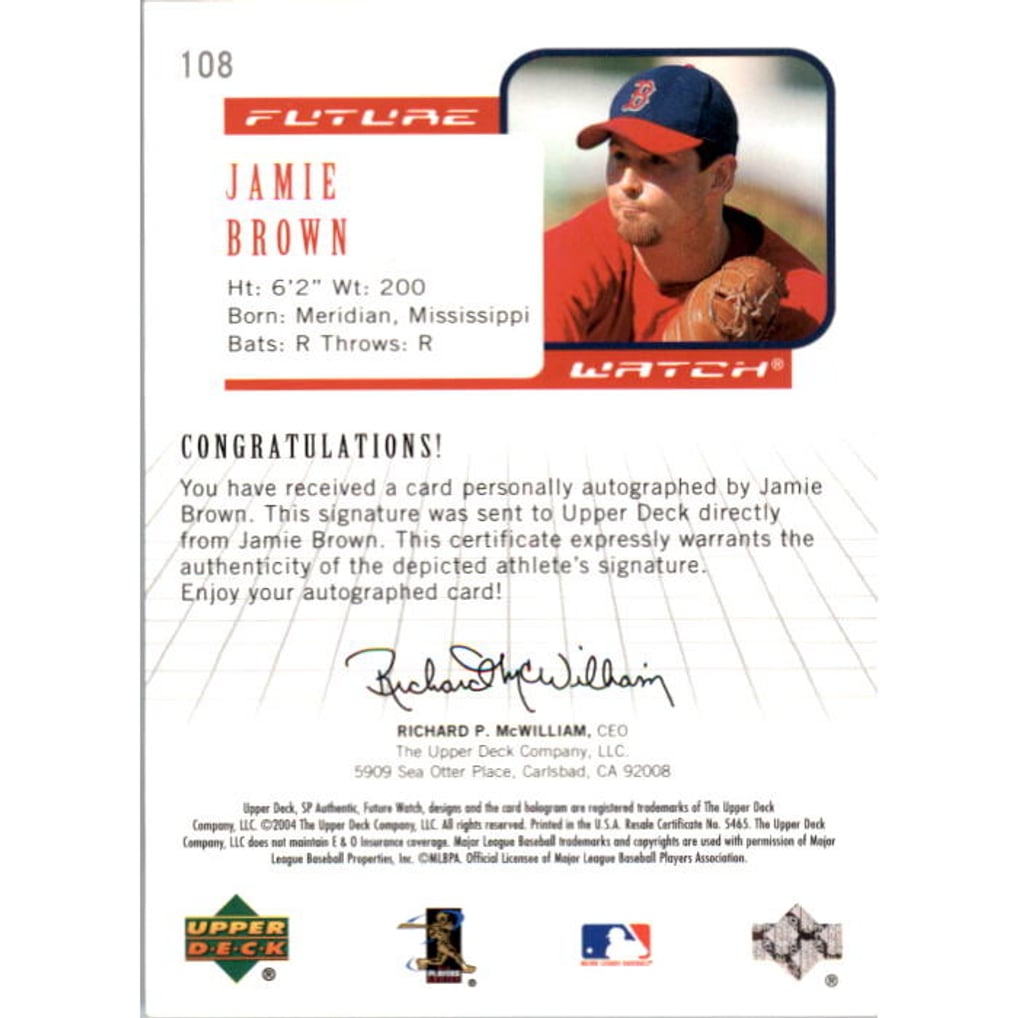 2004 SP Authentic Future Watch Autograph #108 Jamie Brown FW