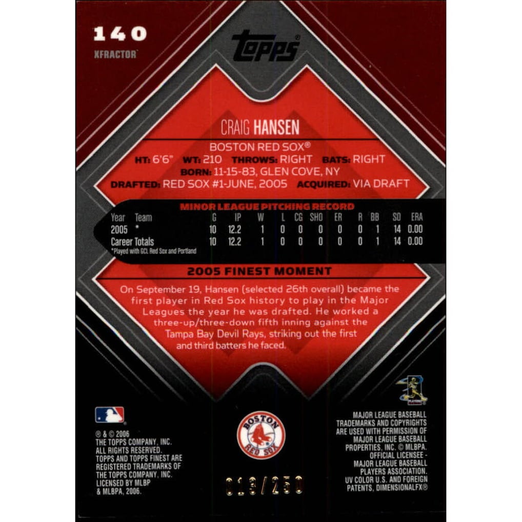 2006 Finest X-Fractors #140 Craig Hansen