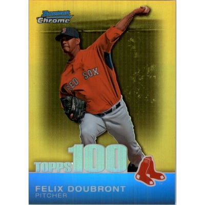 2010 Bowman Chrome Topps 100 Prospects Gold Refractors #TPC44 Felix Doubront