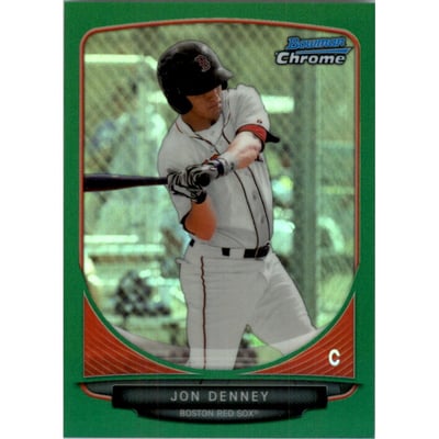 2013 Bowman Chrome Draft Draft Picks Green Refractors #BDPP43 Jon Denney