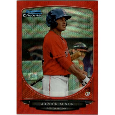2013 Bowman Chrome Draft Draft Picks Red Wave Refractors #BDPP60 Jordon Austin