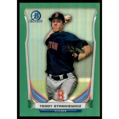 2014 Bowman Chrome Prospects Series 2 Green Refractors #BCP25 Teddy Stankiewicz