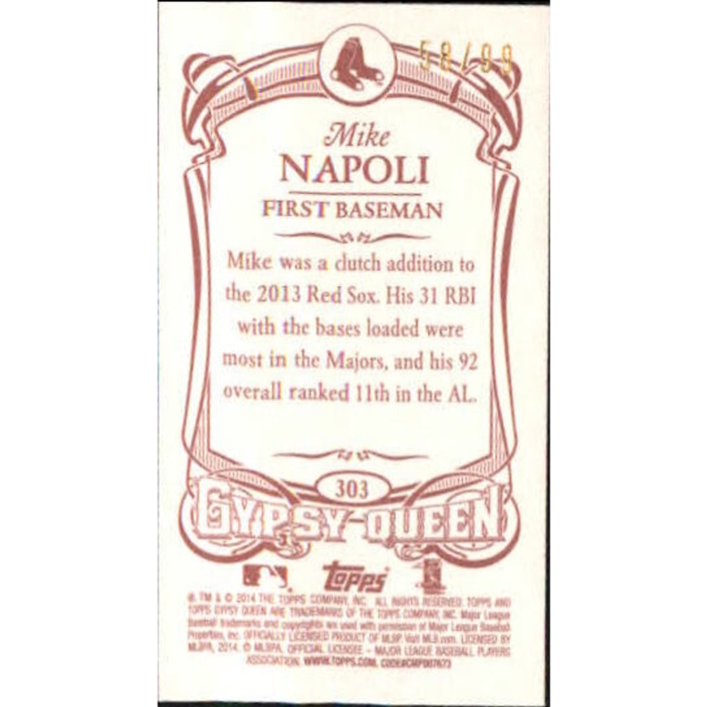 2014 Topps Gypsy Queen Mini Red #303 Mike Napoli