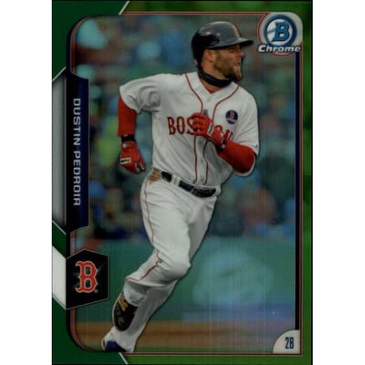 2015 Bowman Chrome Green Refractors #136 Dustin Pedroia