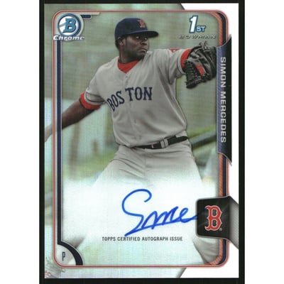 2015 Bowman Chrome Prospect Autographs Refractors #BCAPSM Simon Mercedes