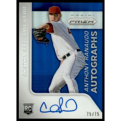 2015 Panini Prizm Autograph Prizms Blue #54 Anthony Ranaudo/75