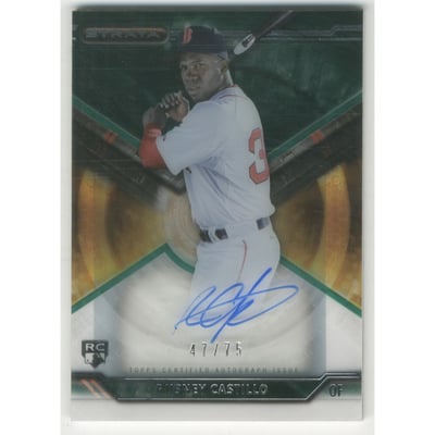 2015 Topps Strata Autographs Green #SARC Rusney Castillo