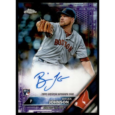 2016 Topps Chrome Rookie Autographs Purple Refractors #RABJ Brian Johnson