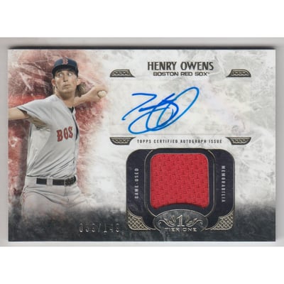 2016 Topps Tier One Autograph Relics #AT1RHO Henry Owens/149