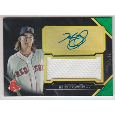 2016 Topps Triple Threads Unity Jumbo Relic Autographs Emerald #UAJRHOW Henry Owens