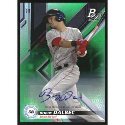 2019 Bowman Platinum Top Prospect Autographs Green #TOP31 Bobby Dalbec