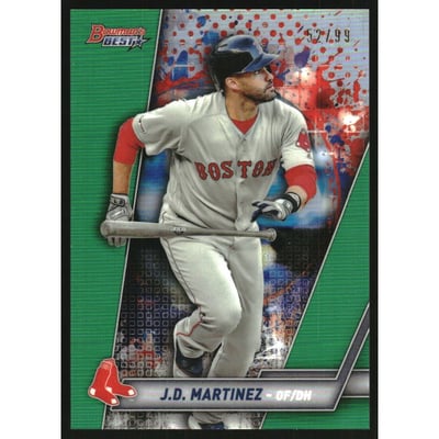 2019 Bowman's Best Green Refractors #67 J.D. Martinez