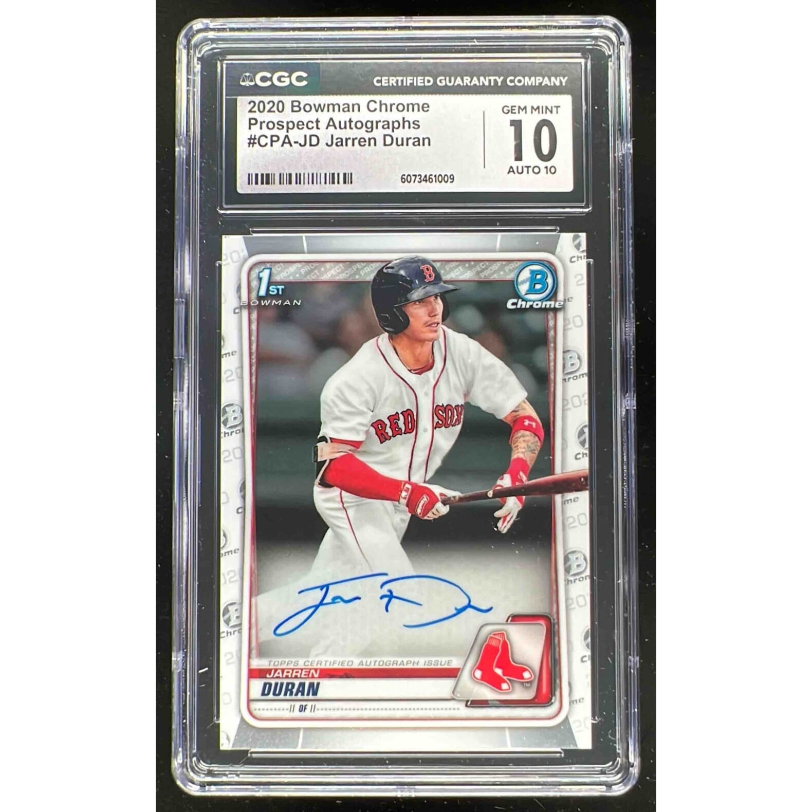 2020 Bowman Chrome Autographs #CPA-JD Jarren Duran Autograph RC 