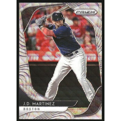 2020 Panini Prizm Prizms Blue Wave #244 J.D. Martinez