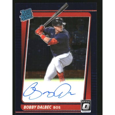 2021 Donruss Optic Rated Rookies Signatures Navy Blue Stars #34 Bobby Dalbec