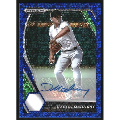 2021 Panini Prizm Draft Picks Base Autographs Prizms Blue Donut Circles #166 Daniel McElveny/25