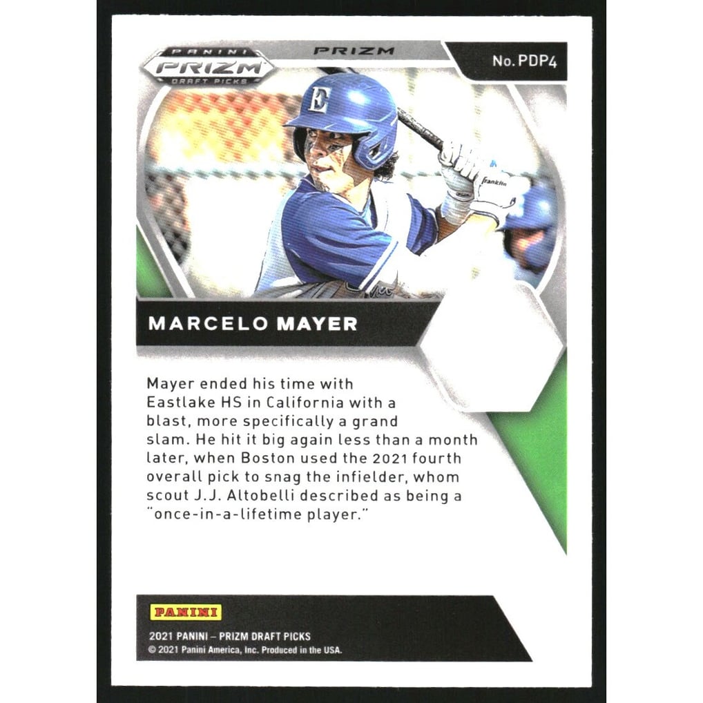 2021 Panini Prizm Draft Picks Prizms Red and Purple Hyper #4 Marcelo Mayer