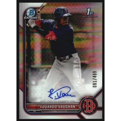 2022 Bowman Chrome Prospect Autographs Refractors #CPAEV Eduardo Vaughan