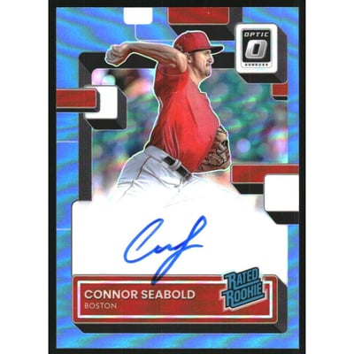 2022 Donruss Optic Rated Rookies Signatures Carolina Blue #29 Connor Seabold/35