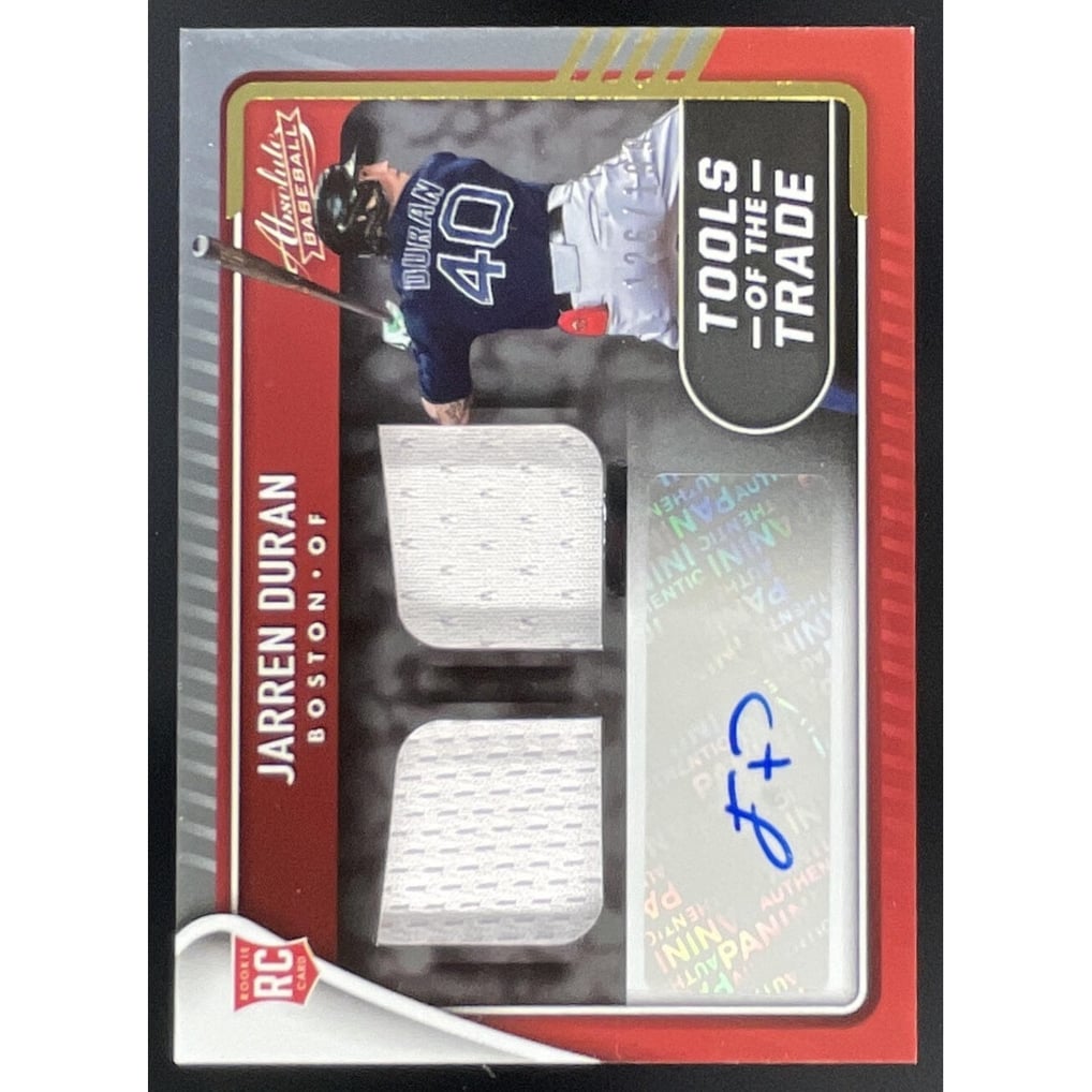 2022 Panini Absolute TOTT 2 Swatch Signatures #TT2S-JD Jarren Duran RC Auto /199