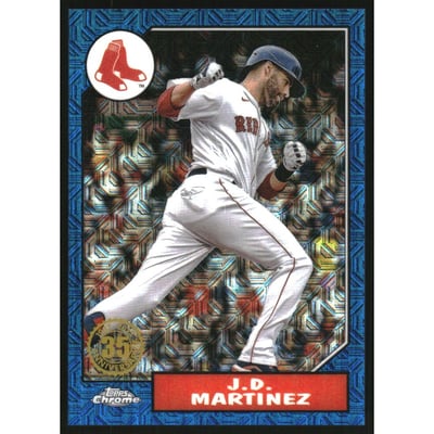 2022 Topps '87 Topps Silver Pack Chrome Series 2 Blue Refractors #T87C275 J.D. Martinez