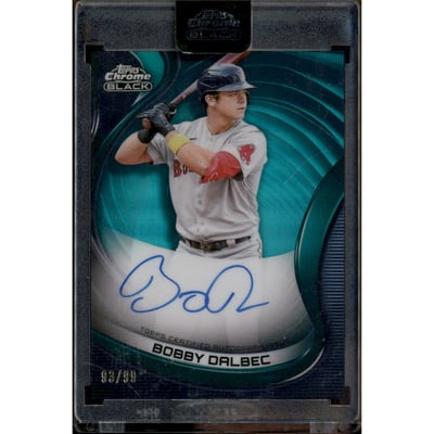 2022 Topps Chrome Black Autographs Green Refractors #CBABD Bobby Dalbec