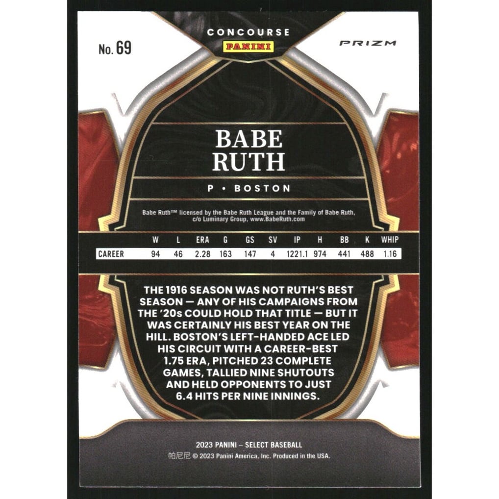 2023 Select Prizms Silver #69 Babe Ruth