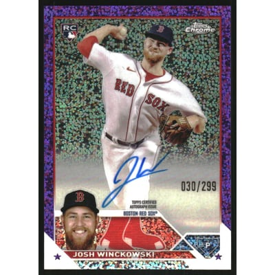 2023 Topps Chrome Update Rookie Autographs Purple Speckle Refractors #RAJWI Josh Winckowski